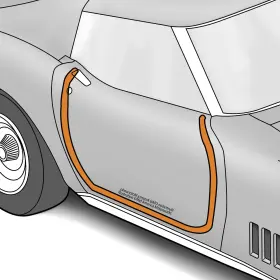 3913046 Mid America Motorworks 604064 1968 C3 Corvette Rh Door Main Weatherstrip Seal Coupe Convertible