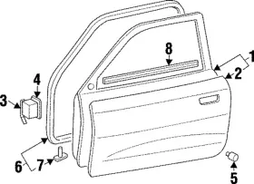 Mr184673 Mitsubishi Genuine Door Weather-strip