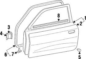 Mr186337 Mitsubishi Genuine Door Weather-strip