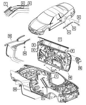 04724432ab Mopar Genuine Front Door Seal Right 4724432ab 04724432ab Mopar Genuine Front Door Seal Right 4724432ab