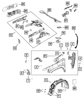 05056294aa Mopar Genuine Fender To Door Weatherstrip Right 5056294aa