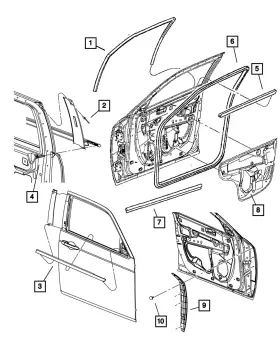 05065160af Mopar Genuine Front Door Sill Secondary Weatherstrip 5065160af