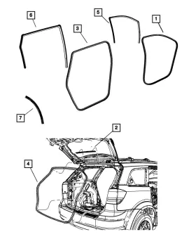 05076863ag Mopar Genuine Front Door Opening Weatherstrip Left 5076863ag