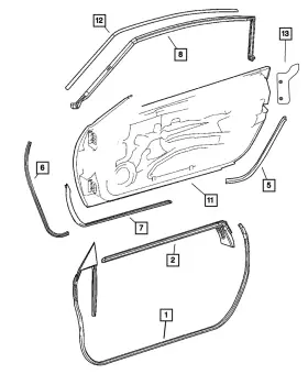 05142448aa Mopar Genuine Door Opening Weatherstrip Right 5142448aa