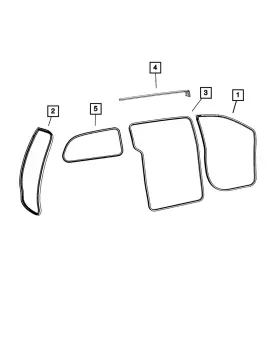1da08es3ag Mopar Genuine Front Door Opening Weatherstrip