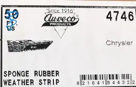 4746 Mopar 10 Feet Of Vintage Chrysler Desoto Dodge Plymouth Door Seal Auveco