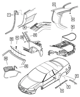 4878382af Mopar Genuine Weatherstrip Right