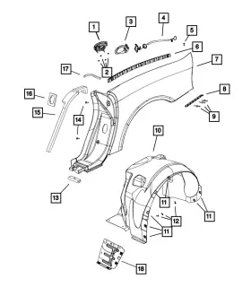 5029174ad Mopar Genuine Quarter Panel Seal Right