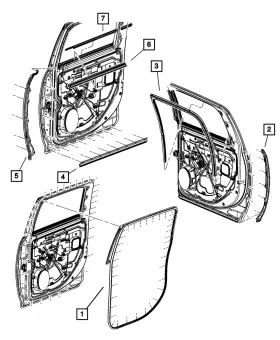 55112365ah Mopar Genuine Rear Door Seal Left