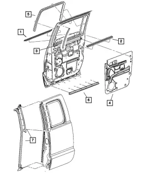 55359350ac Mopar Genuine Rear Door Seal