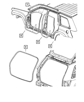 55394040ag Mopar Genuine Front Door - Seal 55394040ag Mopar Genuine Front Door - Seal