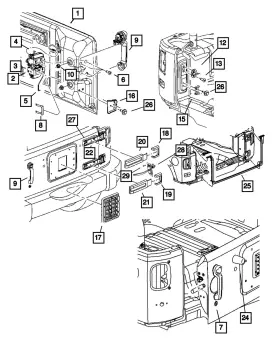 55395661ag Mopar Genuine Swing Gate To Body Weatherstrip