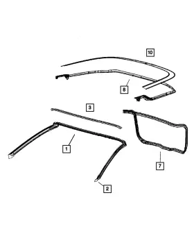 68001248aa Mopar Genuine Weatherstrip 68001248aa Mopar Genuine Weatherstrip