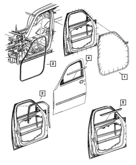 68045995aa Mopar Genuine Front Door Mounted - With Strip