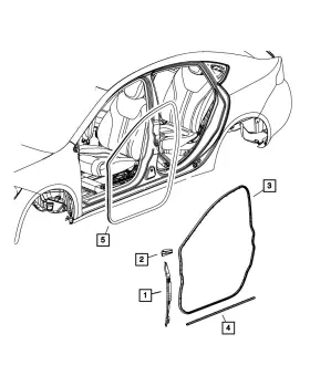 68082802ad Mopar Genuine Front Door Weatherstrip Right