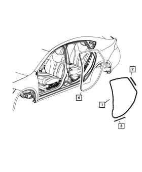 68082824ac Mopar Genuine Rear Door Weatherstrip Right