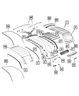 Mopar 68140796aa Genuine Full Open Roof Trim Lace