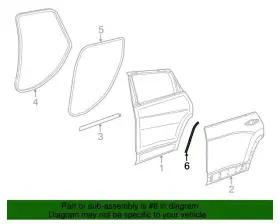 68143138ac Mopar New Oem Rear Door Lower Weatherstrip Seal Right Cherokee 14-23 #3
