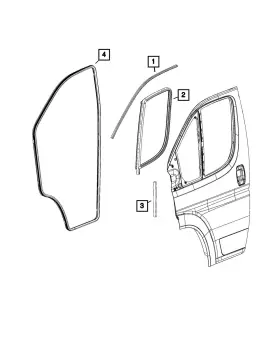 68226158aa Mopar 68233254aa Genuine Front Door - With Strip