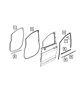 68313520ad Mopar Genuine Front Door Opening Weatherstrip Right