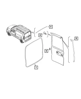 Mopar 68383387aa Genuine Door Upper Secondary Weatherstrip