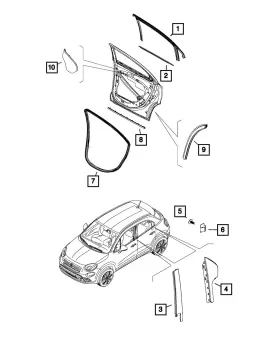 68408476aa Mopar Genuine Rear Door Seal Right