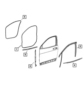 68486164aa Mopar Genuine Front Door Opening Weatherstrip Right