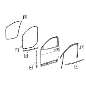 68486165aa Mopar Genuine Front Door Opening Weatherstrip Left