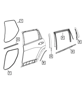 68486167aa Mopar Genuine Rear Door Opening Weatherstrip Left