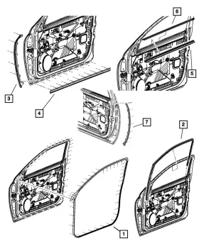 68563580ab Mopar Genuine Front Door Mounted Weatherstrip Right