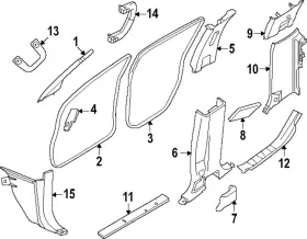 76922-9bu0c Nissan Genuine Front Weather-strip