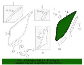 76923-4af1a Nissan Genuine Surround Weather-strip #2