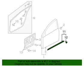 80876-jm70b Nissan Genuine 2008-2015 Lower Weather-strip #2