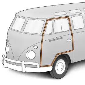 Polirubber 391-281 1950 1967 Vw Bus Door Seal Weatherstrip Kit Lh Rh 4 Piece 211898721