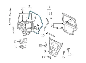 95553936702 Porsche 2006-2010 Vw Touareg - Rear Inner Door Seal / Weather Stripping 7l0867367g #2