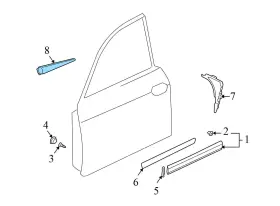 95555947601 Porsche 03-06 08-10 Cayenne - Front Right Outer Door Window Slot Seal / Trim #3