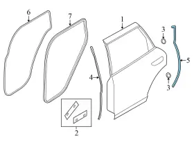 95853376202 Porsche Cayenne Diesel 92a - Rear Right Door Seal / Weather Stripping Rearward #3