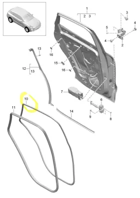 95b839911a Porsche 2015-2025 Macan Left Or Right Door Seal Weatherstrip Oem New