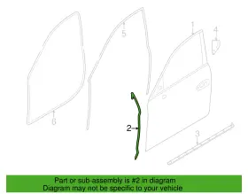 970-537-532-02 Porsche Genuine Front Weather-strip #2