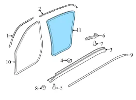 97053626601 Porsche 2010-2016 Panamera - Rear Right Door Seal / Weather Stripping Inner #3 97053626601 Porsche 2010-2016 Panamera - Rear Right Door Seal / Weather Stripping Inner #3