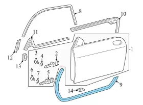98653707601 Porsche 1997-2004 Boxster - Front Right Door Seal / Weather Stripping Gasket #3