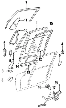 993-542-096-00 Porsche Genuine Weatherstrip