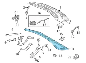 9j1827705a Porsche 20-23 Taycan 4s - Rear Trunk Lid Hatch Seal / Weather Stripping Gasket #3