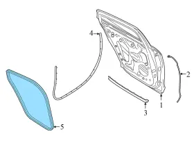 9j1833721a Porsche 2020-2023 Taycan - Rear Left Door Seal / Weather Stripping Inner #3