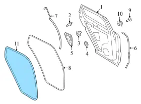 9y3833721b Porsche 2020-2023 Cayenne - Rear Door Seal / Weather Stripping Inner #3 9y3833721b Porsche 2020-2023 Cayenne - Rear Door Seal / Weather Stripping Inner #3