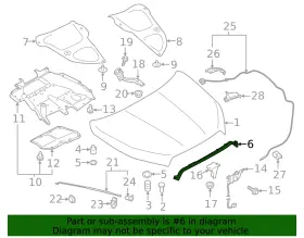 57252xc10a Subaru New Oem 2019-24 Ascent Front Grille Assembly Seal Weatherstrip