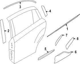 62280fn000 Subaru Genuine Belt Molding