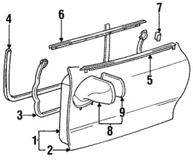Toyota 62312-14070 Genuine 1993-1998 Supra Left Door Weatherstrip On Body