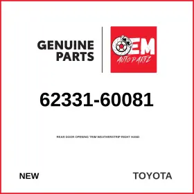 Toyota 62331-60081 Genuine 08-21 Rear Door Opening Trim Weatherstrip Rh