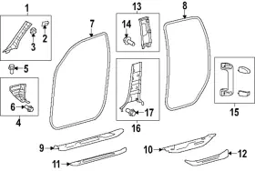 62332-ak010 Toyota Genuine Body Weather-strip
